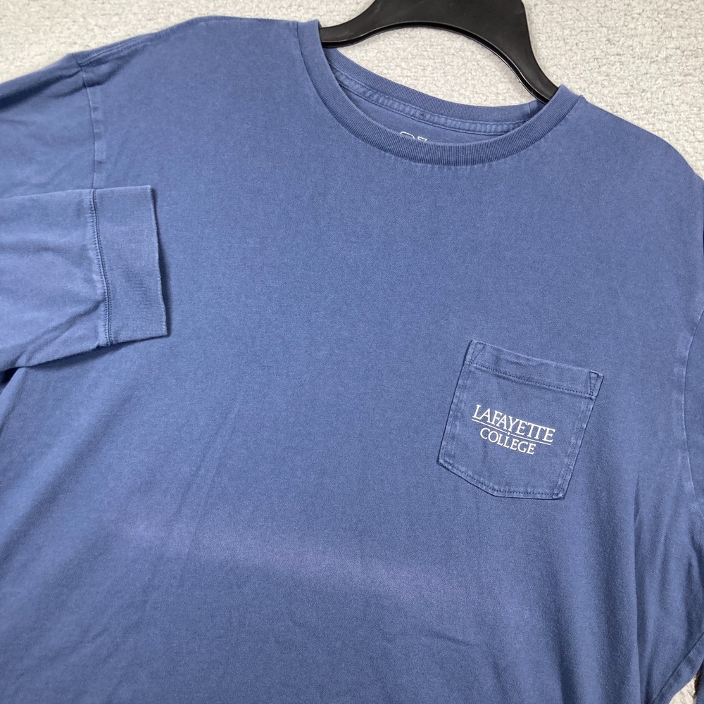 Layfayette College T Shirt Adult XL Blue‎ Long Sleeve Vineyard Vines Cotton FLAW